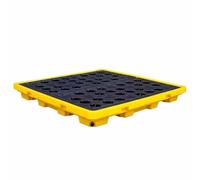 Modular Spill Containment Pallet with Forklift Pockets & Drain Outlet, Detachable Leakproof Platform for Shipping, 130x130x15cm Spill Platform Solution