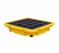 Modular Spill Containment Pallet with Forklift Pockets & Drain Outlet - Detachable, Leakproof Spill Platform for Safe Shipping (67x67x15cm)