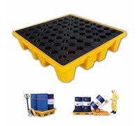 Modular Spill Containment Platform for Leak-Proof Containers - Durable Spill Control Solution with Flat Top Grating for Factories, Workshops & Warehouses (120x120x10cm)