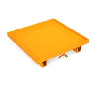 Modular Spill Containment Platforms with Drain Outlet, Industrial Oil Drum Storage Solution for Leak Prevention and Safety