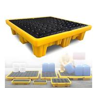 Modular Spill Containment Tray with Gratings - 127x67x17cm Oil Spill-Proof Platform for Safe Retention and Environmental Protection