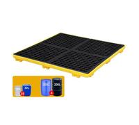 Modular Spill Pallet for 55 Gallon Drums Oil Containment Tray Leak Proof Platform 17 Gallon Capacity Spill Prevention Solution for Safe Storage and Environmental Protection