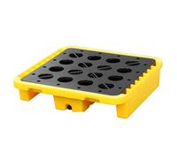 Modular Spill Platform Containment Pallet Warehouses Factory Anti-Leakage Drum Leak-Proof Drain Sump Tray Basement，Drum Spill Containment Pallet, Stackable Spill Platform with Anti-Slip Surf