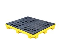 Modular Spill Platform Containment Pallet Warehouses Factory Anti-Leakage Drum Leak-Proof Drain Sump Tray Basement，Modular Spill Containment Pallet - Durable with Drain, Suitable for 1 to 4