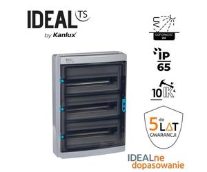 Modular switchgear material 3X18 surface IP65 IK10 N+PE II class door 38456