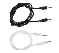 Modular Synthesizer Patch Cables 2pcs Set - 0.5m White & 1m Black Mono Clock Sync Wires for Analog Modules