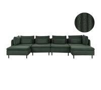 Modular U-Shape Sofa 4 Seater EGERIS Corduroy Dark Green