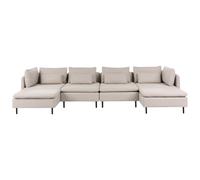 Modular U-Shape Sofa 4 Seater EGERIS Fabric Beige