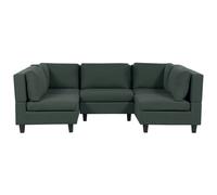 Modular U-Shape Sofa 5 Seater UNSTAD Fabric Dark Green