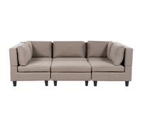 Modular U-Shape Sofa 5 Seater UNSTAD Fabric Brown with Ottoman