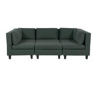 Modular U-Shape Sofa 5 Seater UNSTAD Fabric Dark Green with Ottoman