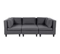 Modular U-Shape Sofa 5 Seater UNSTAD with Ottoman Fabric Dark Grey