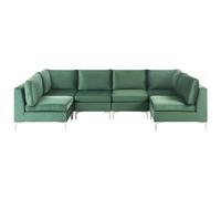 Modular U-Shape Sofa 6 Seater EVJA Green Velvet