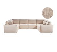 Modular U-Shape Sofa 8 Seater MESNALI Boucle Beige