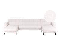 Modular U-Shape Sofa Bed 5 Seater ALNES Boucle White