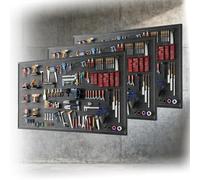 Modular Wall Organizer Kit with Hooks for Tool Storage and Garage Organization