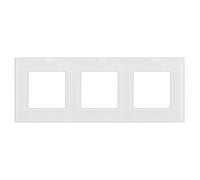 Maclean MCE731W 3-fold glass frame panel 228x86mm for wall outlet Modular wall outlet flush mount wall outlet flush mount (3-fold glass frame for wall outlet, white)