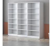 Modular White Bookshelf with Back Panel & Floor Cabinet Feet MultiShelf Display Bookcase for Corner & Versatile Storage Solutions Ideal for Home & Office (A220)