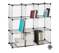 Modular wire grid shelf DIY Storage Rack Freestanding Organiser 9 Compartments