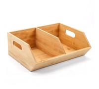 Modular Wooden Kitchen Storage Box - Natural Wood Food nizer with Open Front Access for Easy Packaging & Stylish Food Selection - Ideal for Home & Restaurant Use