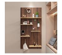 Modular Wooden Pegboard Wall Organizer Kit - Versatile Storage Panels for Bedroom, Office, Bathroom & Study - Wall-Mounted Display for Accessories & Shelving Solutions