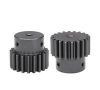 Module 1.5 Spur Gear 23T 45 Carbon Steel Motor Bore 6-17mm Teeth Height 15mm 1Pcs(6.35 mm,23T (Round Hole))