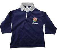 Module One England Rugby Shirt for Kids - Unisex Full Sleeve Retro Shirt with Rose Logo, Size 13-14 Years, Navy for Young Rugby Fans