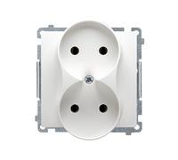MODULE WHITE SOCKET 2X B/U SCREW TERMINALS 16A BASIC BMG2M.01/11