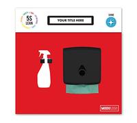 MODULEAN™ Shadow Boards - 5S Lean Compliant Shadow Boards & Vis Comm Boards for The Workplace (Red, Board 5 Cleaning Board Wet)