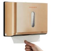 Modundry Paper Towel Dispenser, Wall-Mounted Multifold Hand Paper Towel Dispenser, Commercial Hand Towel Dispenser for Kitchen Bathroom Hotel Resturant, Holds 200 Paper,Gold