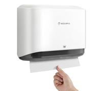 modunful Paper Towel Dispenser Wall Mounted, Multifold Hand Towel Dispenser, Z-Fold C-Fold Paper Towel Holder for Bathroom No Hole Installation, White ABS Cover