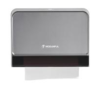 Modunful Paper Towel Dispenser Wall-Mounted,No Drill Multifold Hand Towel Dispenser for Bathroom Kitchen Office，Z-Fold/C-Fold/Trifold Paper Towel Holder Two Ways to Unlock,Gray