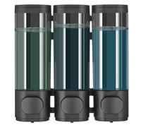 modunful Shampoo and Conditioner Dispenser, Shower Dispenser 3 Chamber No Drill Shampoo for Shower Wall Mounted Conditioner Body Wash for Bathroom,Liquid Soap Large Capacity,Black