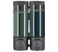 Modunful Shower Dispenser 2 Chamber No Drill Wall Mounted Shampoo & Conditioner Dispenser for Bathroom Shower Wall Mounted Shampoo Conditioner Body Wash Dispenser for Bathroom,Large Capacity(Black)