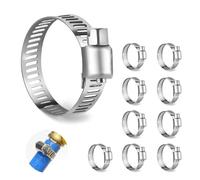 Modurio 10pcs Adjustable 16-25mm Hose Clamps, 304 Stainless Steel Jubilee Clips for Vent Pipe/Drain, Exhaust, Water Pipe