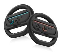 Modurio [2 Pack] Switch 2 Steering Wheels 2025, Switch 2 Racing Wheel Grips Compatible with Mario Kart World & 8 Deluxe, NS2 Game Accessories with Ergonomic Design for Console Driving Games, Black