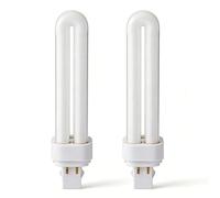 Modurio 2 Packs GX24Q-1 4Pin CFL Bulb, 13W G24q Compact Fluorescent Lamp, 6500k Natural White, 2U Double Tube Energy Saving Lamp, AC220-240V 4 Pin Light Bulbs for Corridor, Bathroom, Bedroom, Kitchen