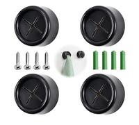 Modurio 4 PCS Self-Adhesive Tea Towel Holders - Round Stick on Wall Mount Hooks, Push in Towel Holder, Tea Towel Ring for Kitchen Bathroom Kitchen Shower & Home,No Drilling Required