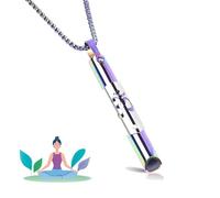 Modurio Colourful Breathing Necklace, Titanium Steel Anxiety Relief Necklace, Breathing Resistance Whistle, Stop Vaping Breath Link for Anxiety & Stress, Relax Gifts for Adults/Men/Women/ADHD, Yoga