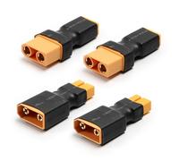 Modurio XT60 to XT90 Plug Adapter Set - 4pcs Male to Female & Female to Male Wireless Battery Connectors for Drone FPV Car Charger Power Tools