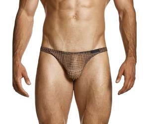 Modus Vivendi Underwear, Abstract Net Low Cut Brief, Brown, male's Size S, Pack of 1