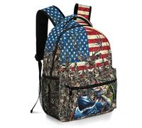 Moduyok School Backpack for Boys Boys Backpack for Kids Children Teens Elementary Middle School Students Bookbag Ages 6-18, Camo Fish, One Size