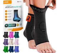 MODVEL 2 Pack Ankle Brace Compression Sleeve | Injury Recovery, Joint Pain | FSA or HSA eligible | Achilles Tendon Support, Plantar Fasciitis Foot Socks with Arch Support
