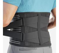 MODVEL Back Braces for Lower Back Pain Relief with 6 Stays, Breathable Back Support Belt for Men/Women for work, Anti-skid lumbar support belt with 16-hole Mesh for sciatica (Black, Large)