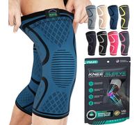 MODVEL Knee Brace Compression Sleeve - 2 Pack Support for Joint Pain Relief, ACL, Arthritis, Meniscus Tear & Best Knee Support for Sprained Ankle (S)