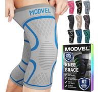 MODVEL Knee Brace Compression Sleeve - 2 Pack Support for Running, Gym, Joint Pain, A rthritis, Injury Recovery & Sports Use (M)