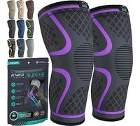 MODVEL Knee Support Compression Sleeve Women & Men - 2 Pack, Running Knee Brace, ACL & Arthritis Pain Relief, Joint Pain, Meniscus Tear, & Every day use (XS)