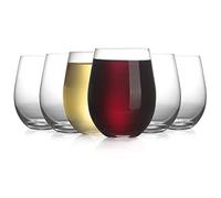 Stemless Wine Glass, Red & White 18oz Stemless Wine Glass Set of 6, Drink Glasses with Durable Chip Resistant Rim, Large Wine Glasses for Enhanced Aeration, Wine Accessories for Parties (18oz -6Pack)