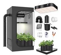 MODVKVK Grow Tent Complete Set 70x70x160cm(27x27x63in) Grow Tent Kit with 200W LED Full Spectrum Grow Lamp Dimmable, Complete Hydroponics
