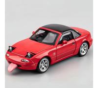 MODVKVK Mazda MX-5 Miata 1:32 Model Car, Toy Car With Light & Music, Removable Top, Pull-Back Function, Alloy Die-Cast, Ideal for Children From 3 Years & Collectors (Red)